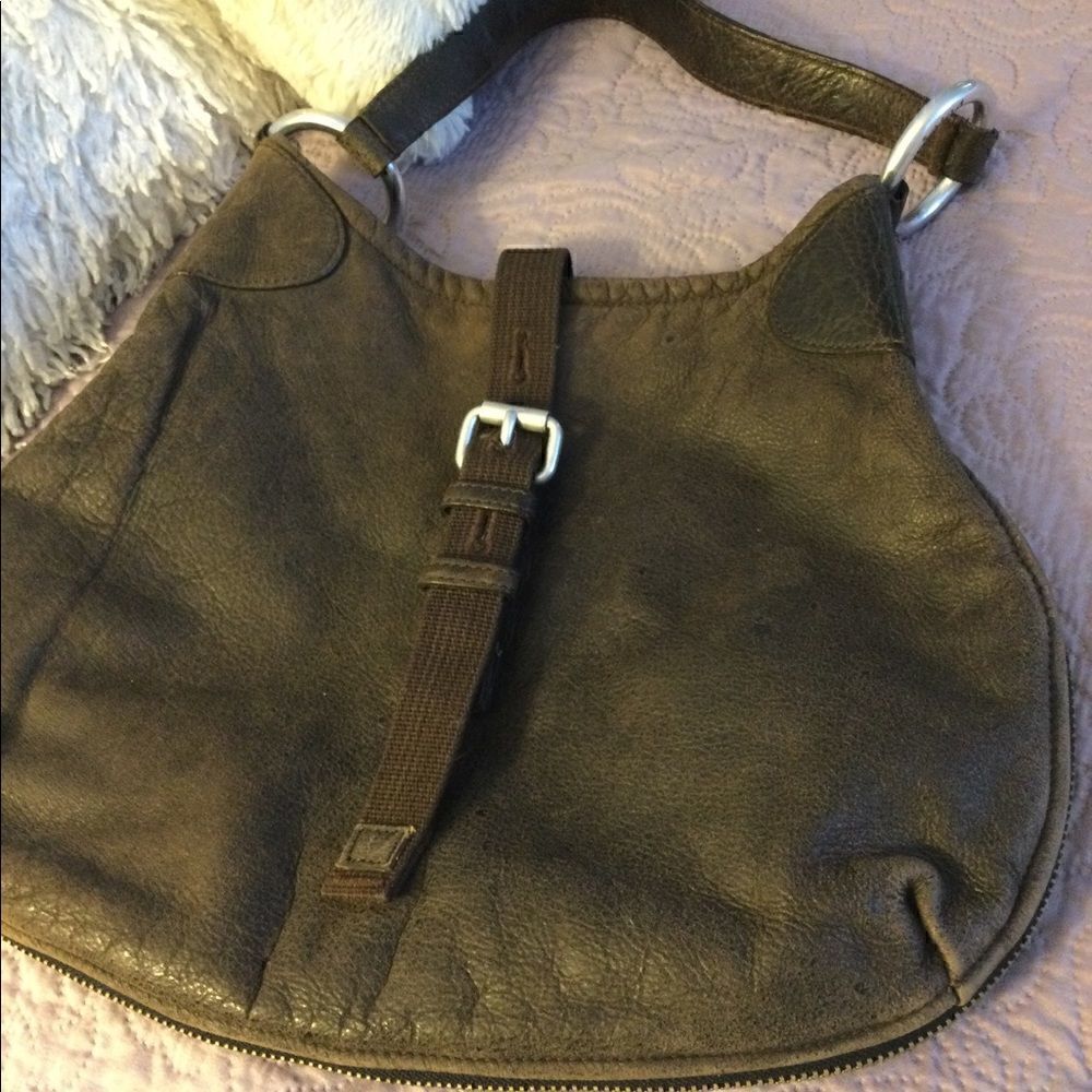 Salad Jeans brown distressed leather bag